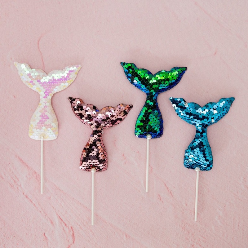 Sequin Mermaid Tail Cake Topper