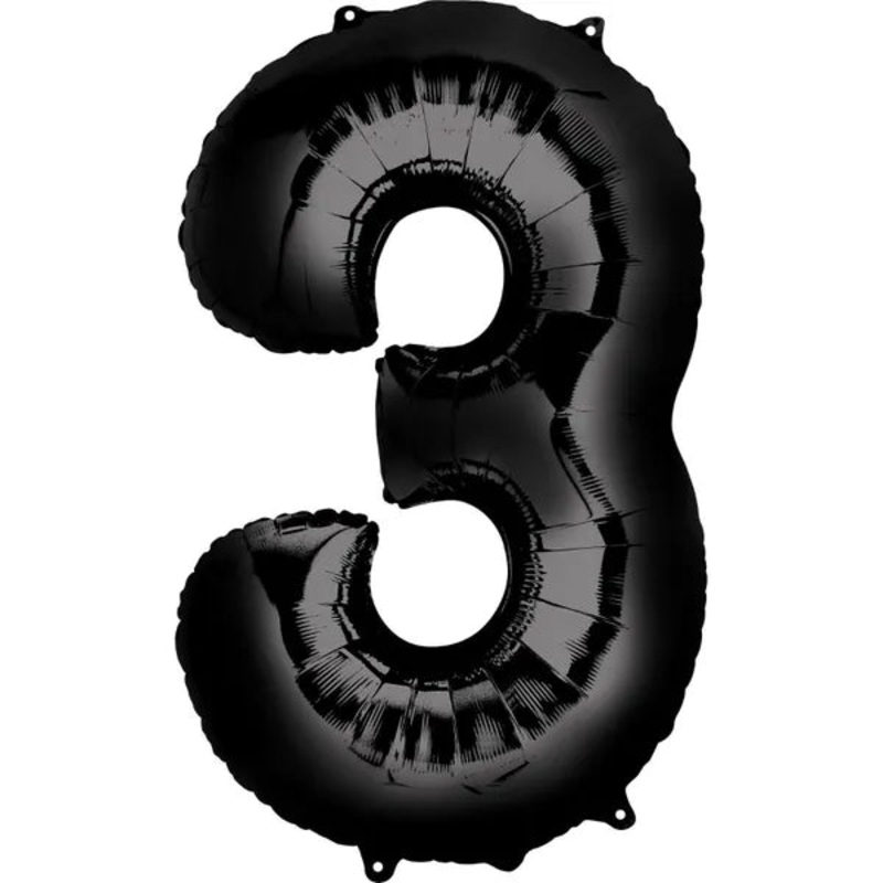 BLACK FOIL 3 BALLOON 86CM