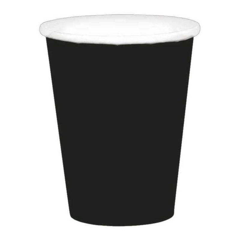 BLACK PAPER CUPS 266ML (PACK OF 20)