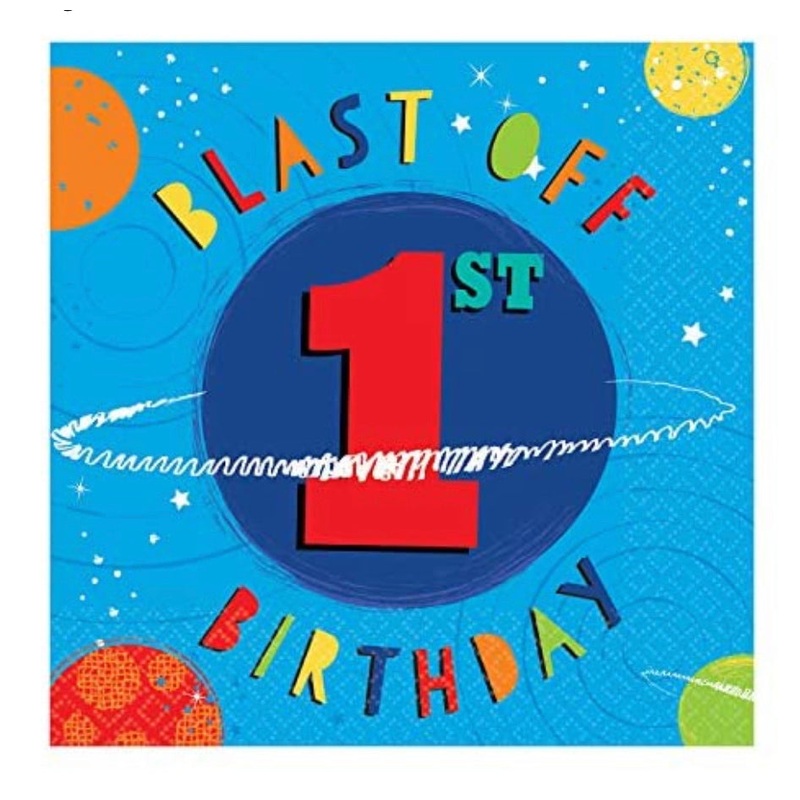Blast off 1st Birthday Luncheon Napkins
