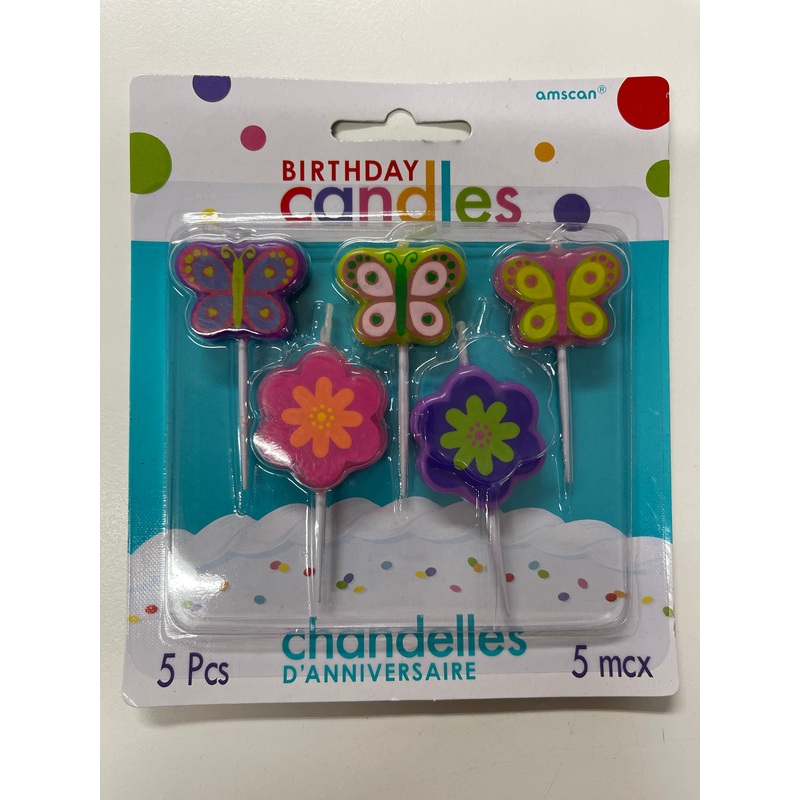 BUTTERFLY TOOTHPICK CANDLES PK5
