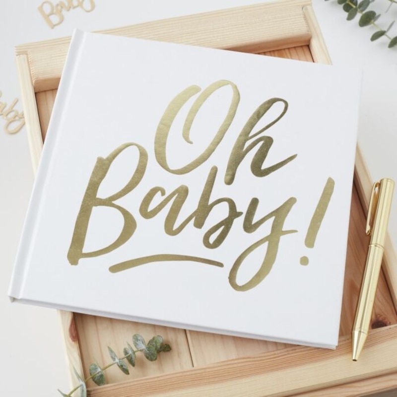 GOLD OH BABY! SHOWER GUEST BOOK