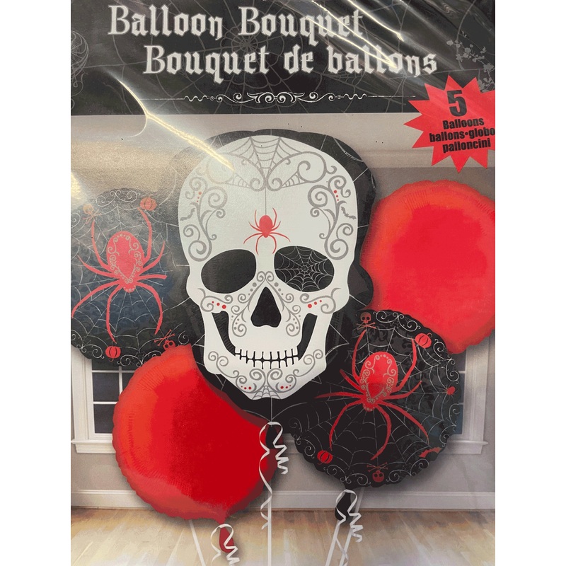 Skull & Spider balloon bouquet