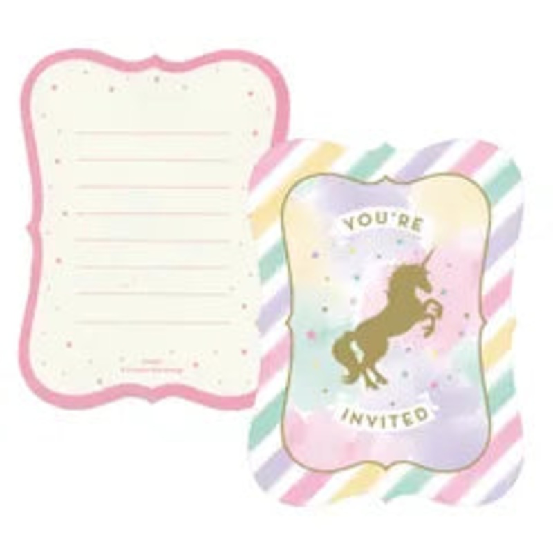 UNICORN SPARKLE PARTY INVITATIONS (PACK OF 8)