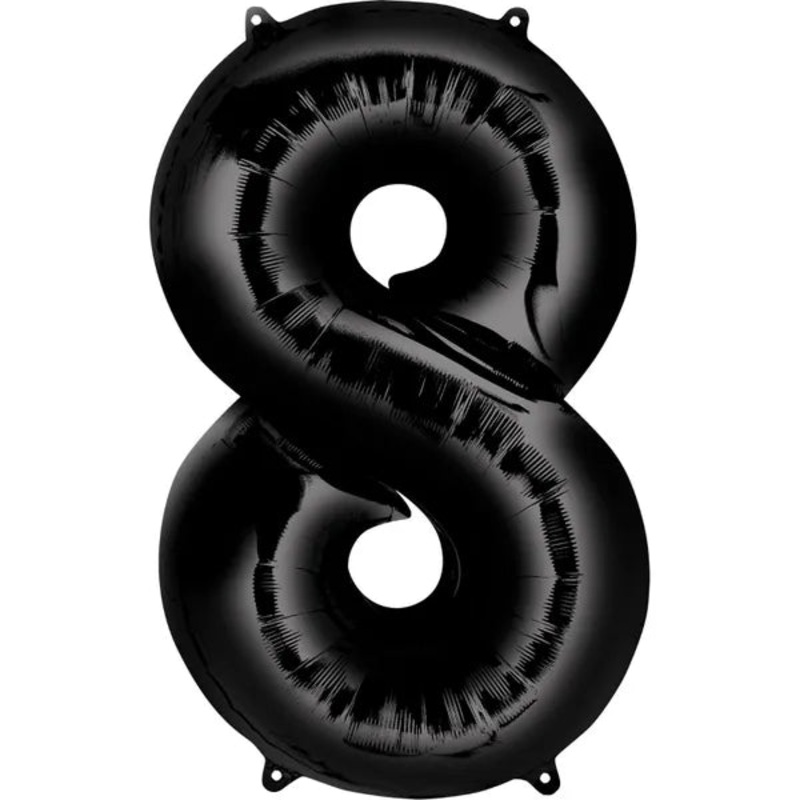 BLACK FOIL 8 BALLOON 86CM