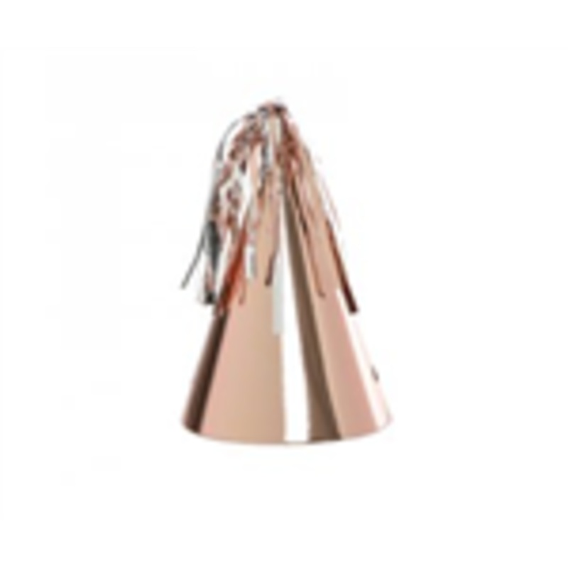 FS PARTY HAT WITH TASSEL TOPPER ROSE GOLD 10PK