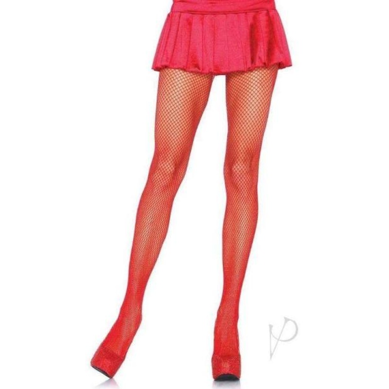 ADULTS RED FISHNET STOCKINGS