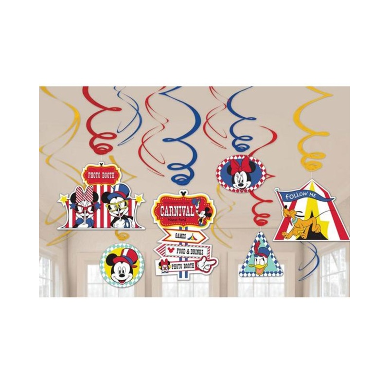 Disney Mickey Carnival Swirl Decorations Pack of 12