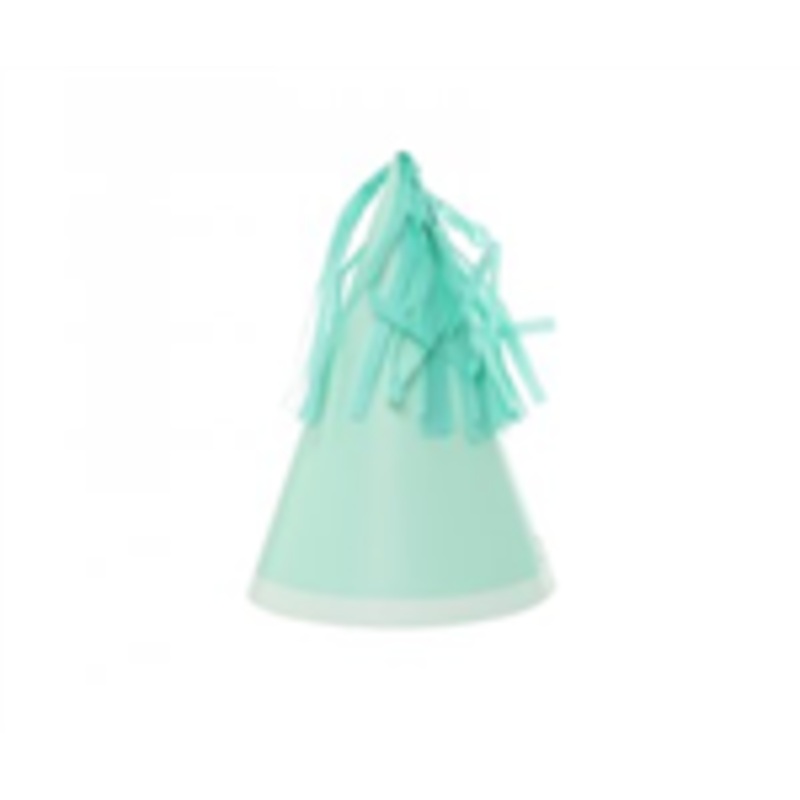 FS PARTY HAT WITH TASSEL TOPPER MINT GREEN 10PK