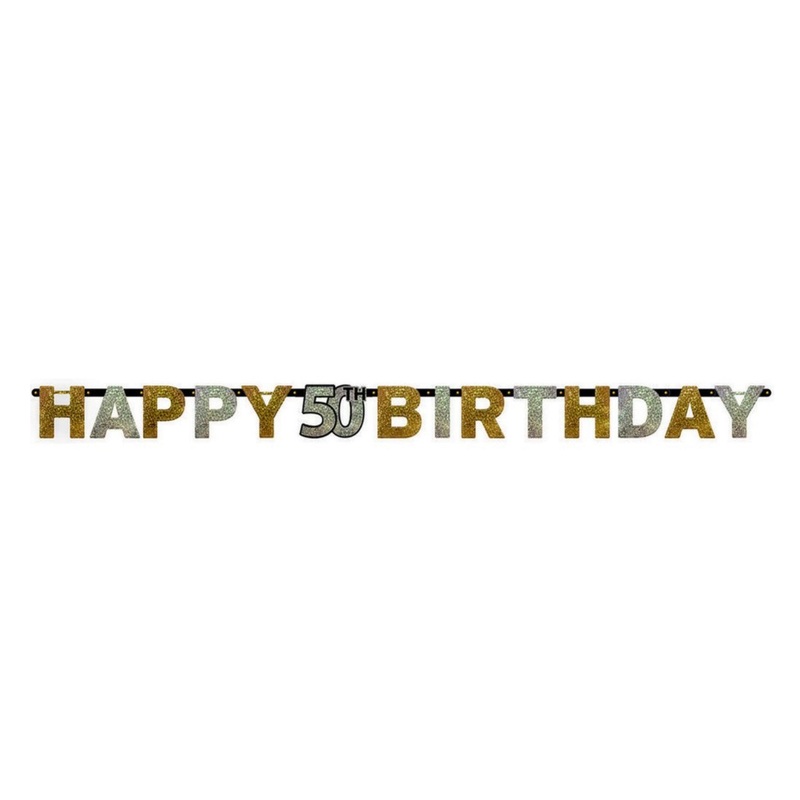 SPARKLING CELEBRATIONS 50TH BIRTHDAY JOINTED LETTER BANNER