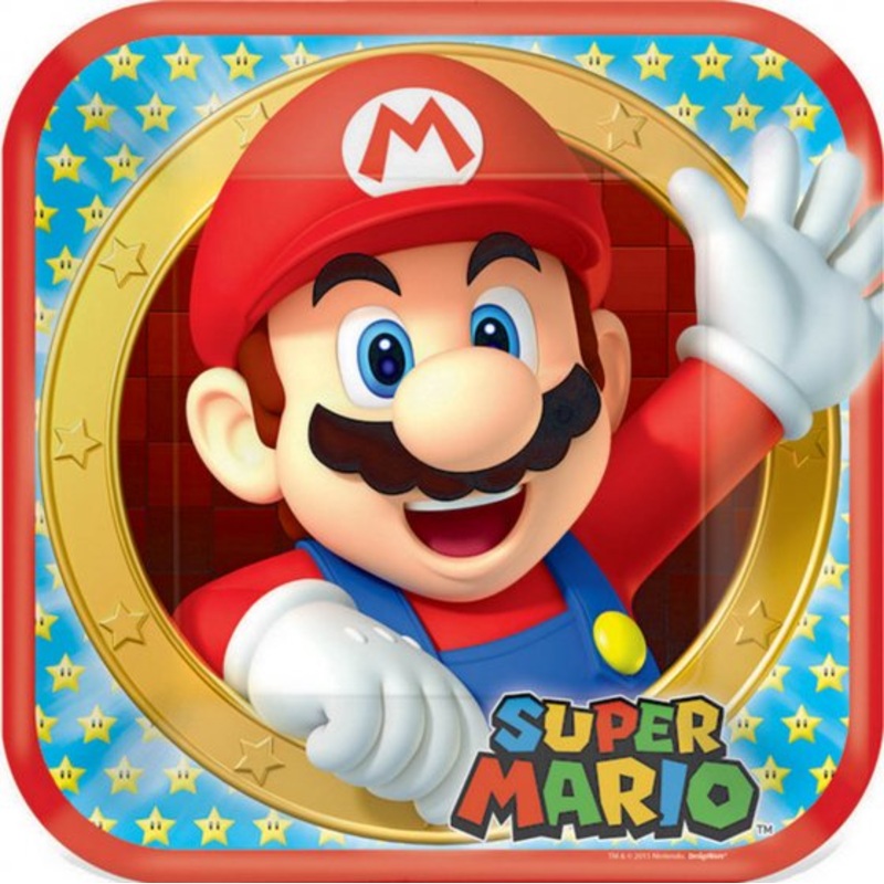 SUPER MARIO BROTHERS 23CM SQUARE PLATES