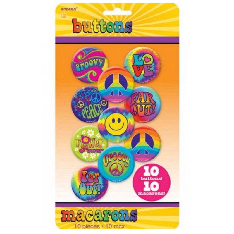 60s PARTY THEME BUTTONS