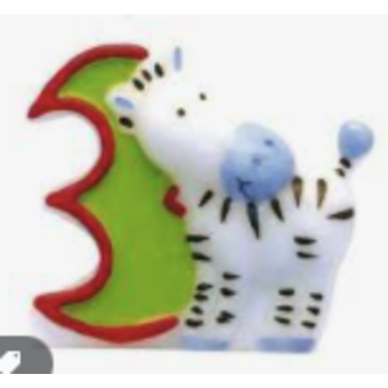 SAFARI ZEBRA NUMBER 3 CANDLE