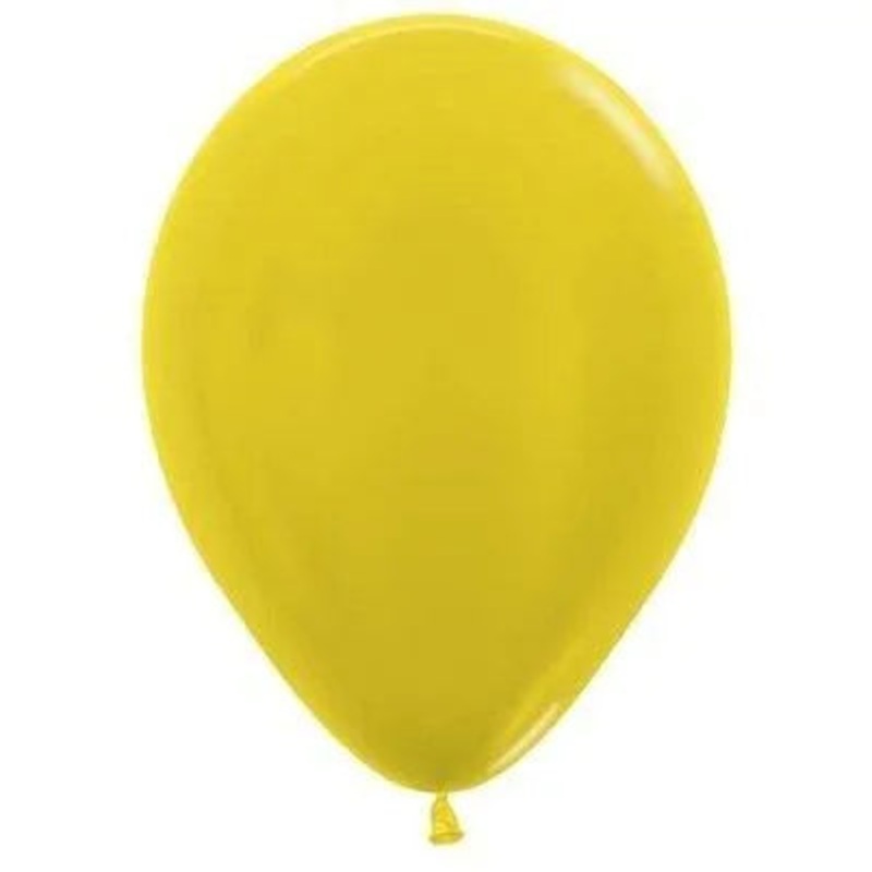 SEMPERTEX METALLIC YELLOW 30CM LATEX BALLOONS (PACK OF 25)