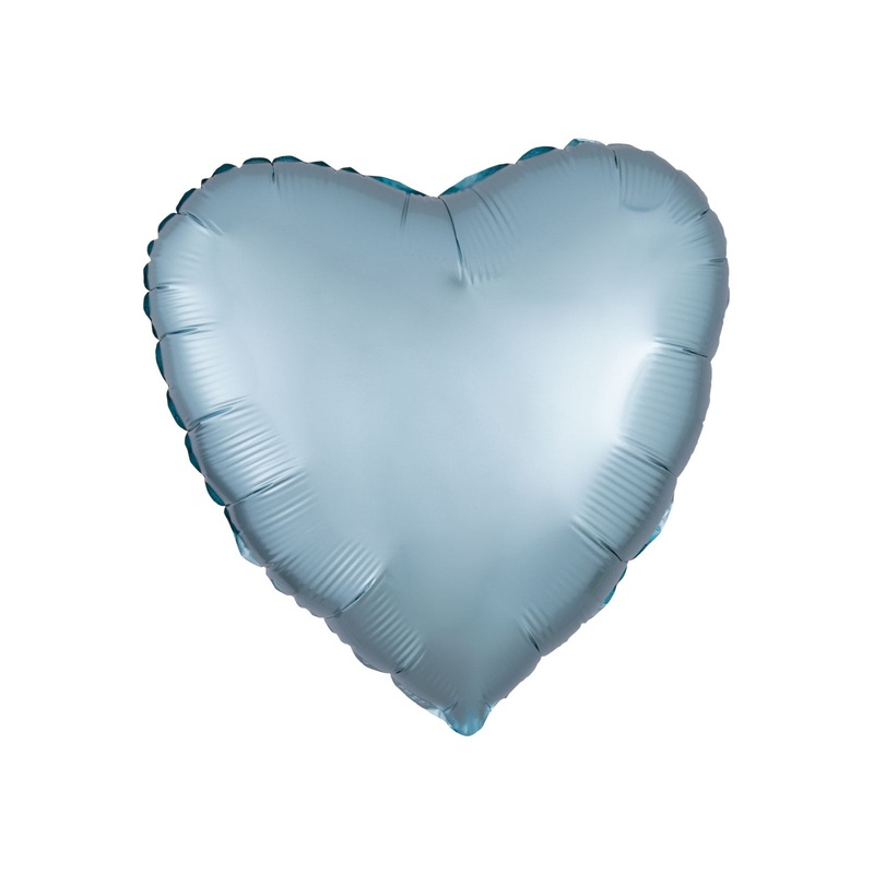 Silk Lustre Pastel Blue Heart Balloon