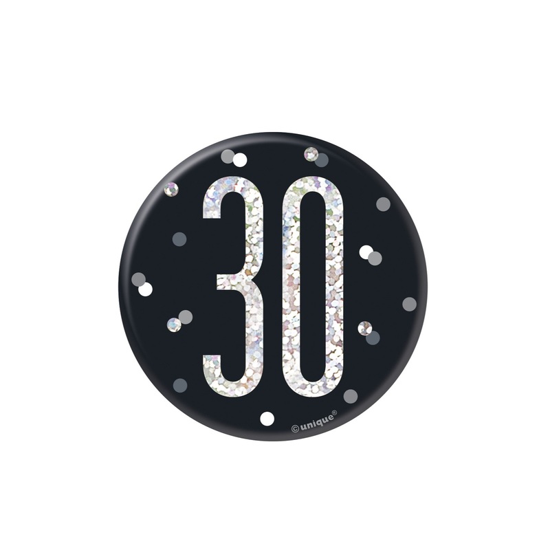 Black Glitz Age 30 Badge