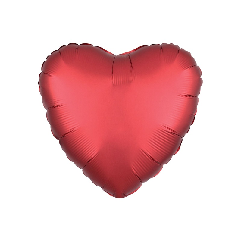 Silk Lustre Dark Red Heart Balloon