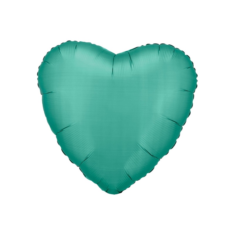 Silk Lustre Jade Green Heart Balloon