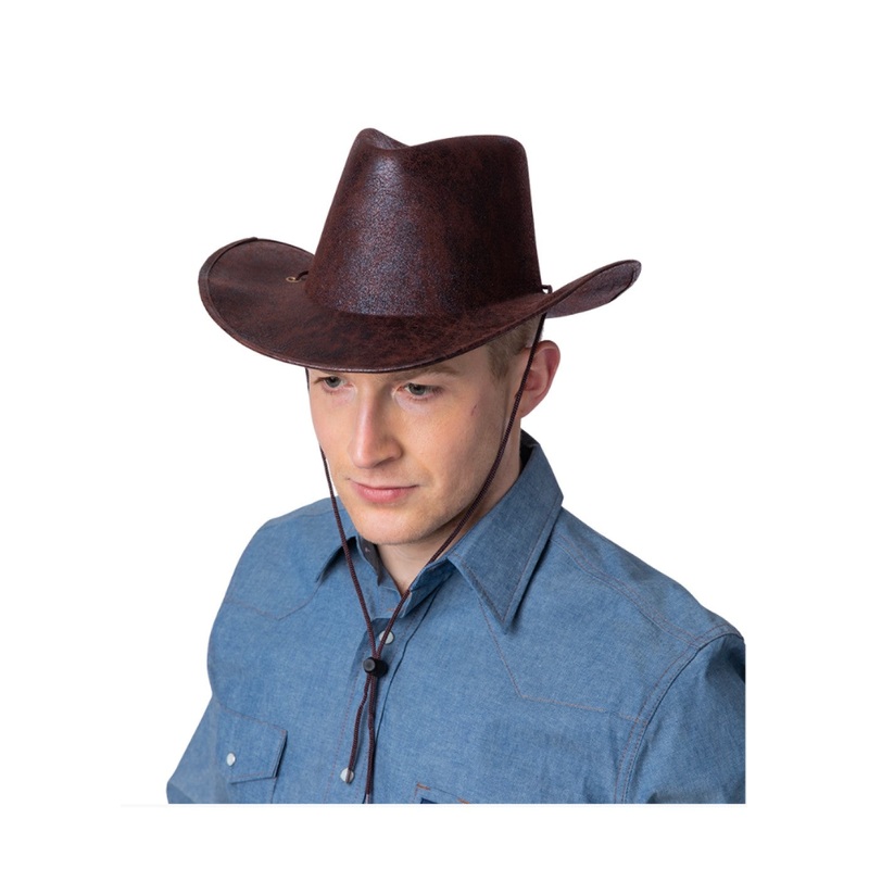 Texan Faux Leather Cowboy Hat