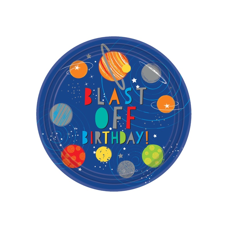 Blast Off Birthday Plates 8pk