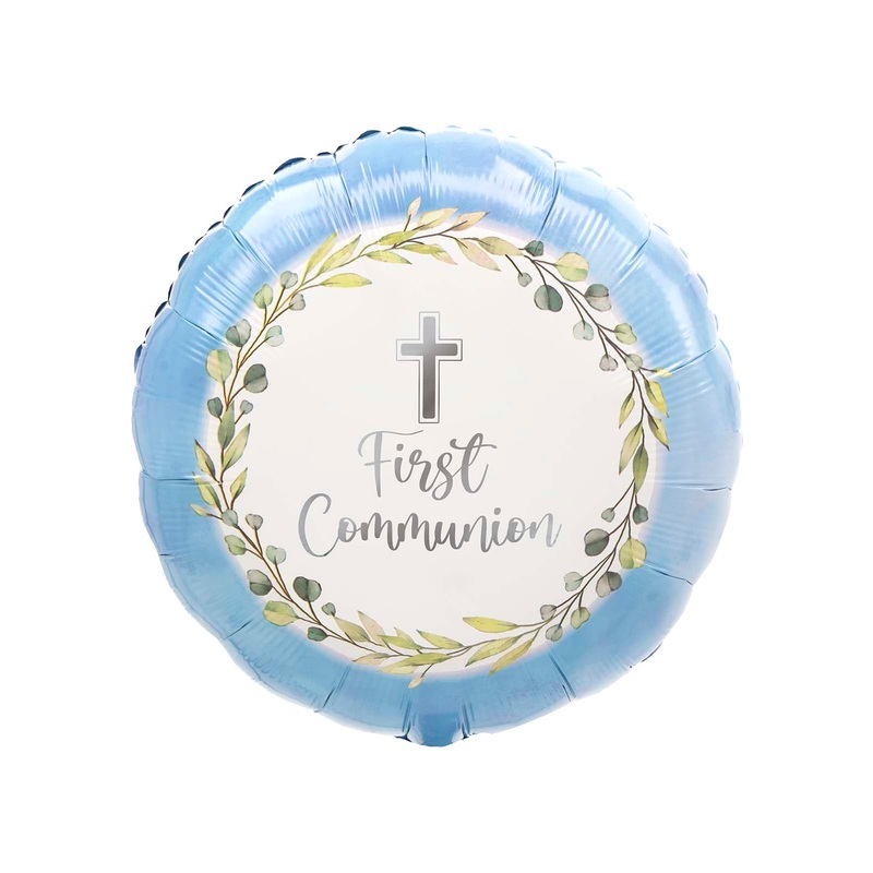 Blue First Communion Foil Balloon