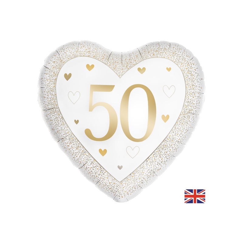 50th Anniversary Heart Foil Balloon