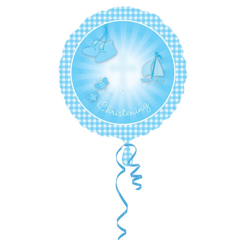 Christening Blue Foil Balloon