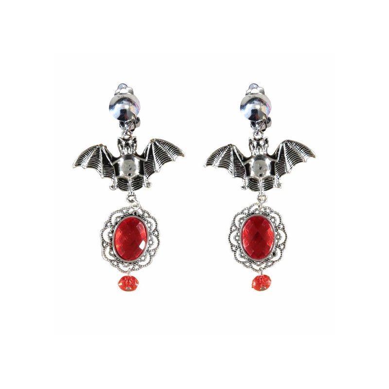 Ruby Bat Earrings