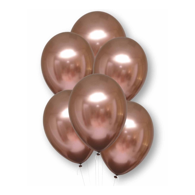 Satin Rose Copper Latex Balloons 6pk