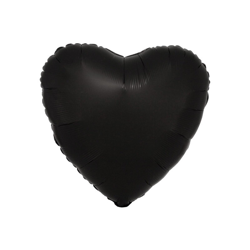 Silk Lustre Black Heart Balloon