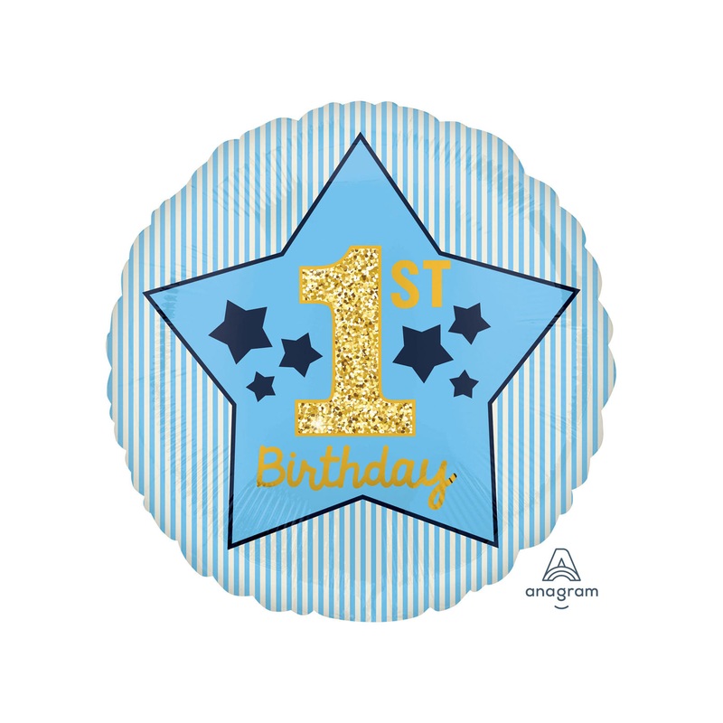1st Birthday Boy Foil Balloon