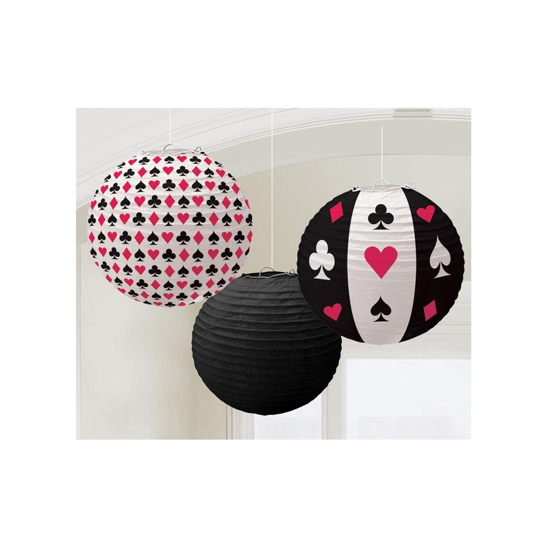 Casino Paper Lanterns 3pk