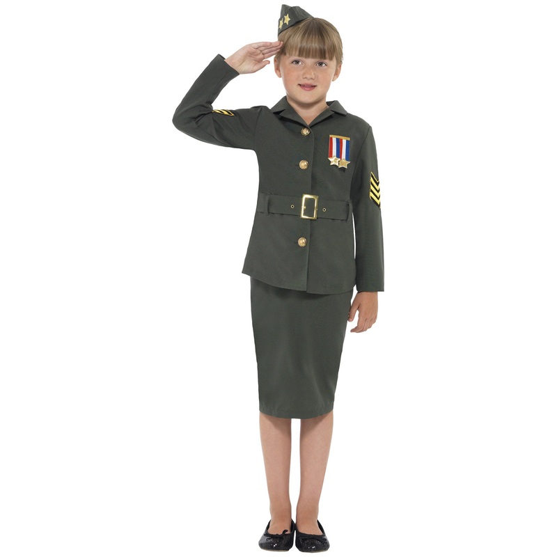 WW2 Army Girl Costume Child