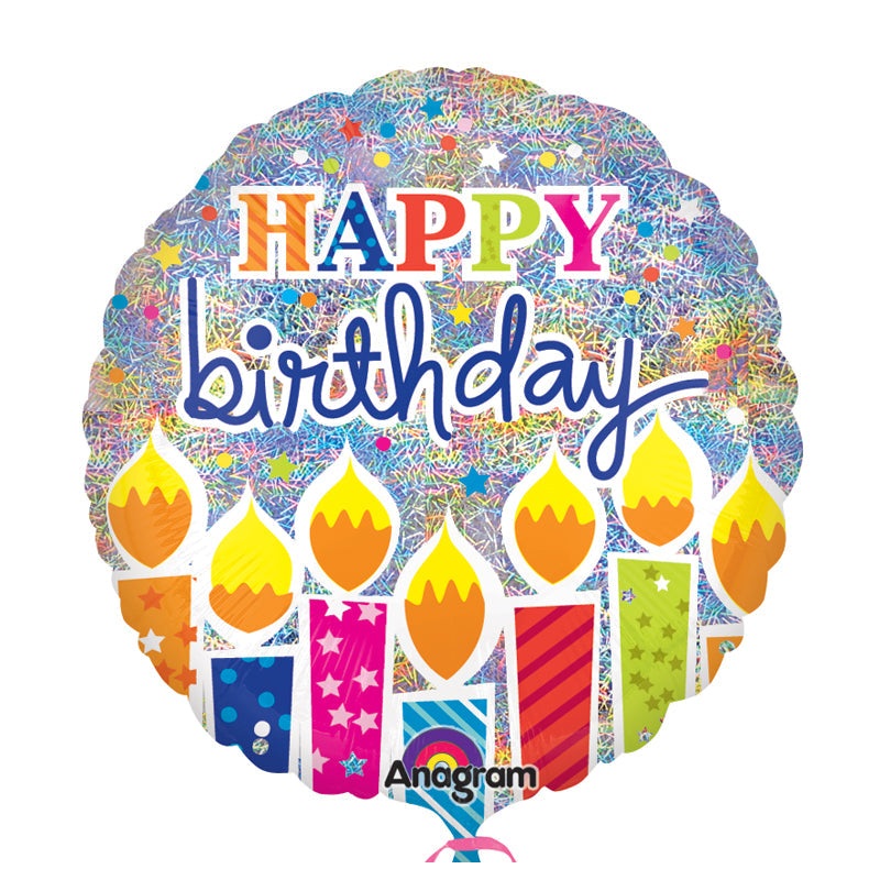18'' Shimmer Birthday Candles Foil Balloon