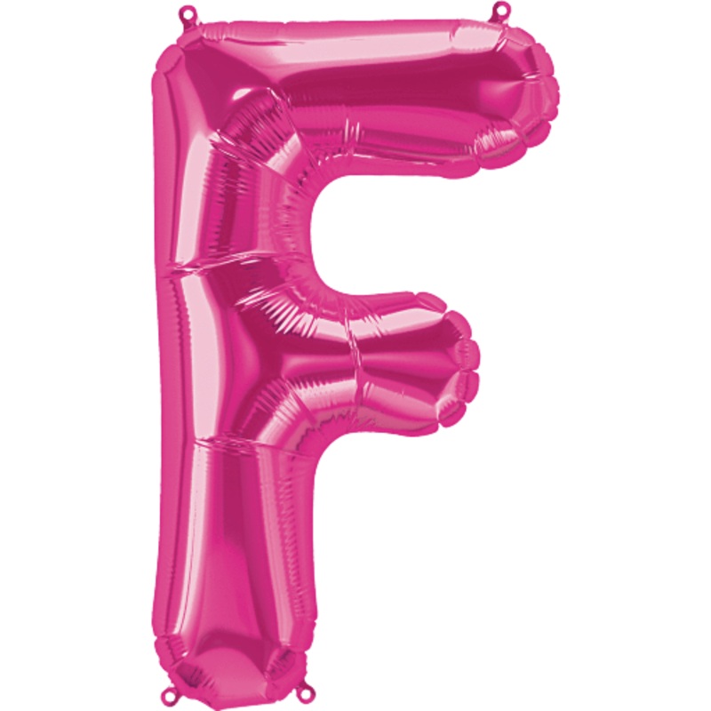 34'' SUPER SHAPE FOIL LETTER F - MAGENTA