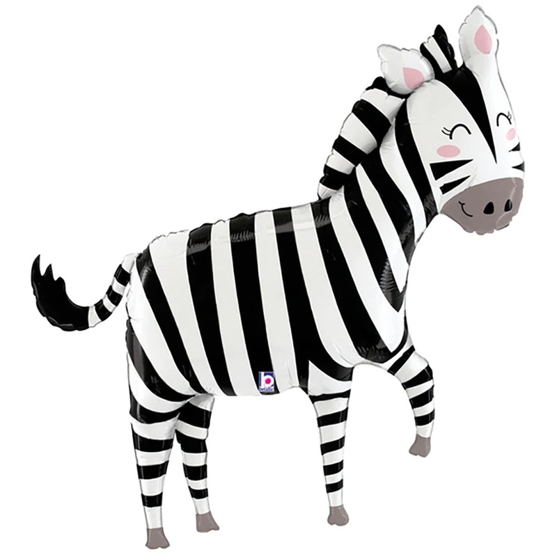 43'' Zebra Jungle Supershape Foil Balloon
