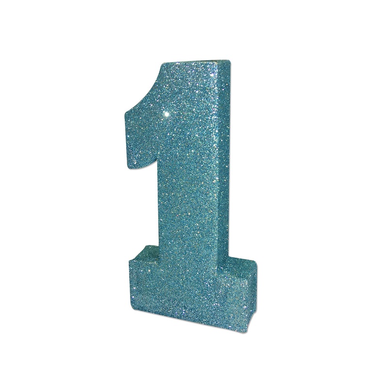 Blue Age 1 Glitter Table Decoration