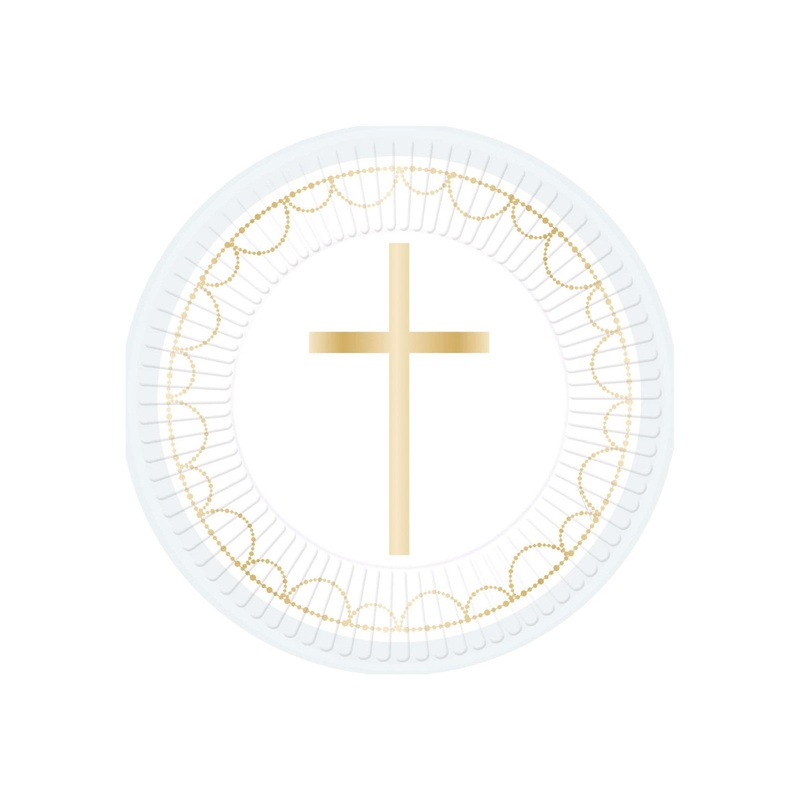 Blue Celebration Cross Plates 8pk