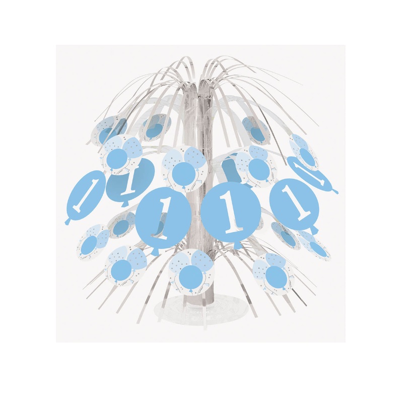 Blue Gingham 1st Birthday Centrepiece