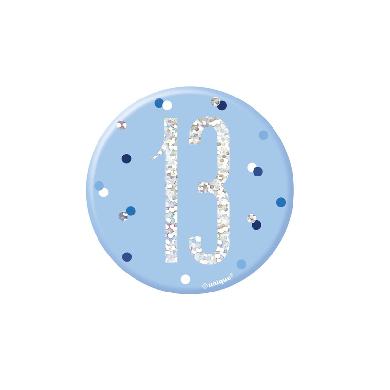 Blue Glitz Age 13 Badge