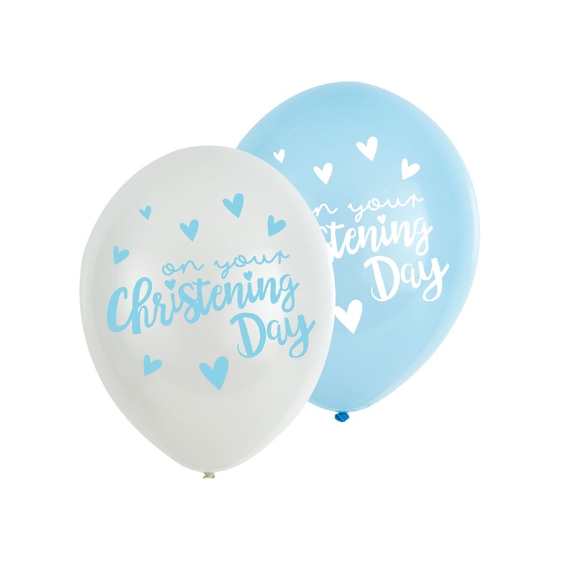 Christening Blue Latex Balloons 6pk