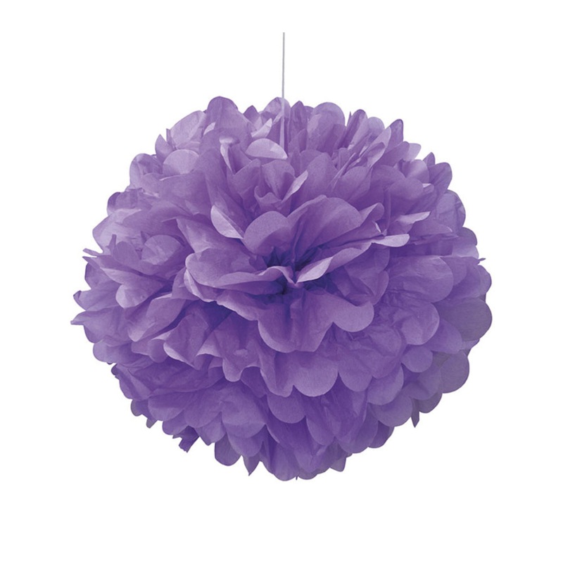 Purple Pom Pom Paper Decoration
