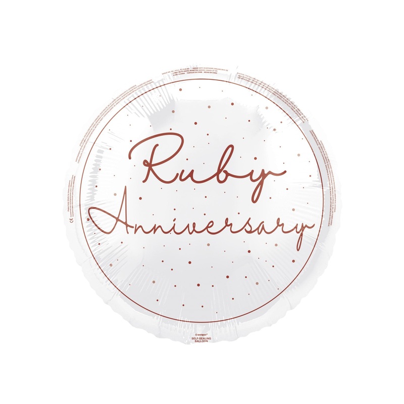 Ruby Anniversary Foil Balloon