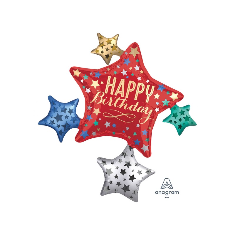 Satin Star Cluster Birthday Balloon