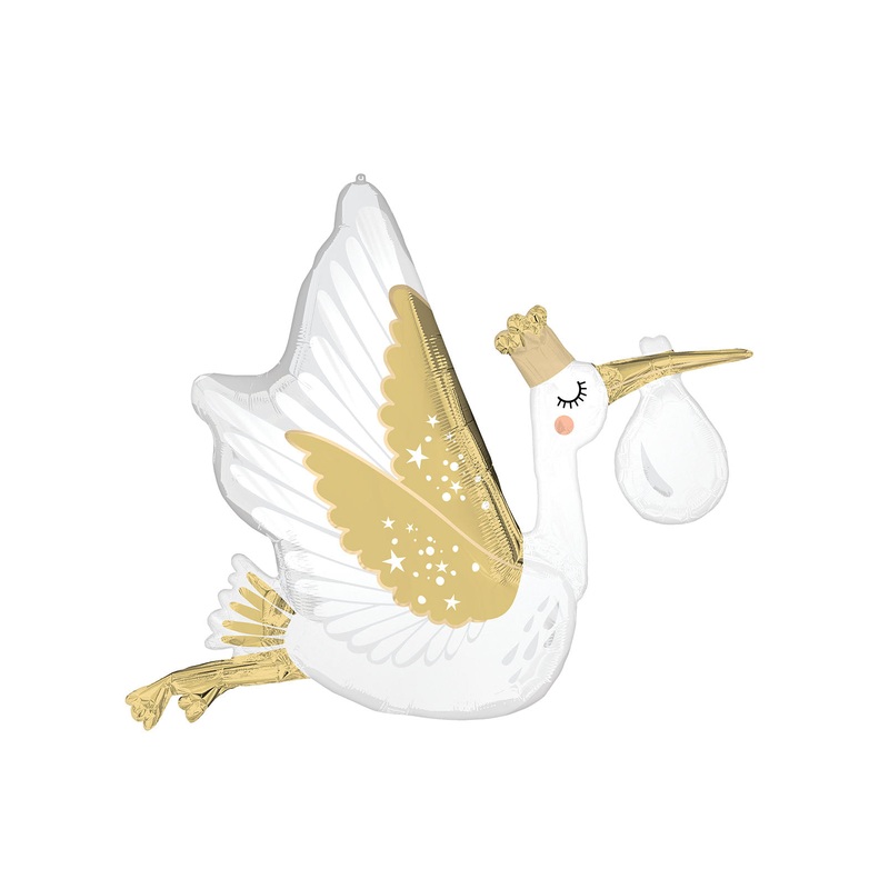 Satin Stork Baby Delivery Large Balloon