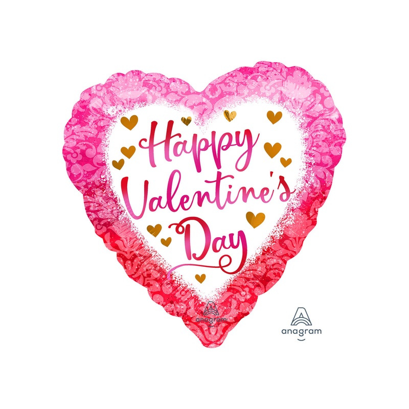 Valentines Day Watercolour Foil Balloon