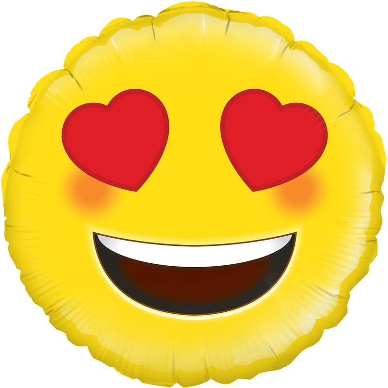 18'' HEART EYES EMOJI FOIL BALLOON