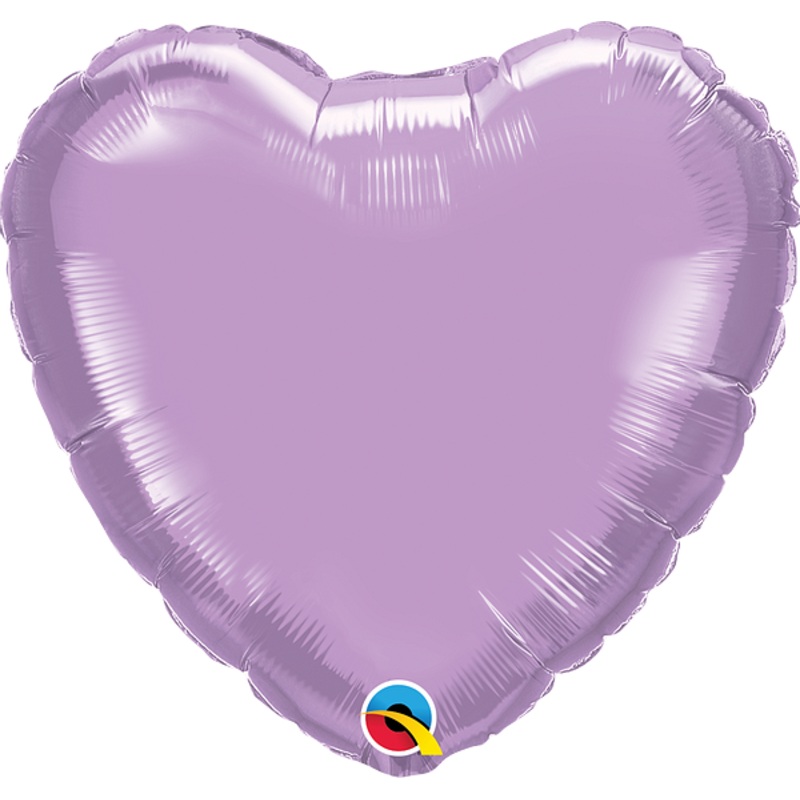 18'' HEART PEARL LAVENDER PLAIN FOIL (Flat)