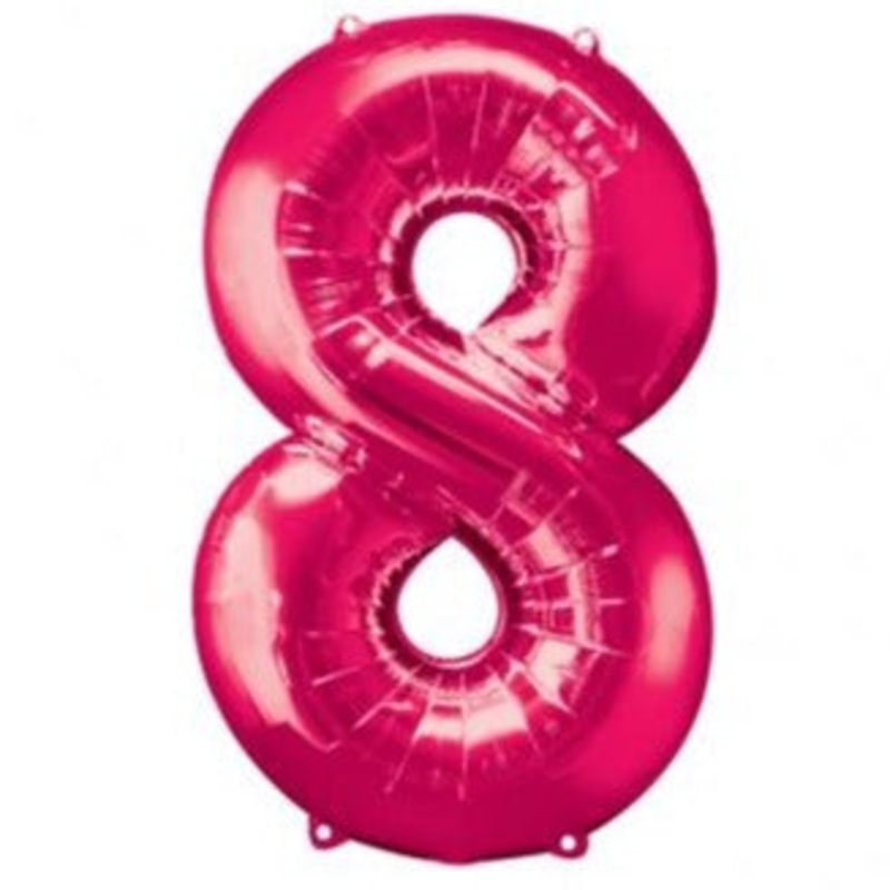 34'' SHAPE FOIL NUMBER 8 - MAGENTA (ANAGRAM)
