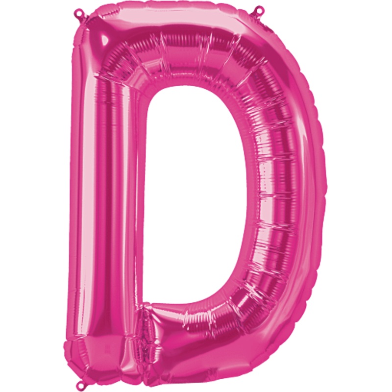 34'' SUPER SHAPE FOIL LETTER D - MAGENTA